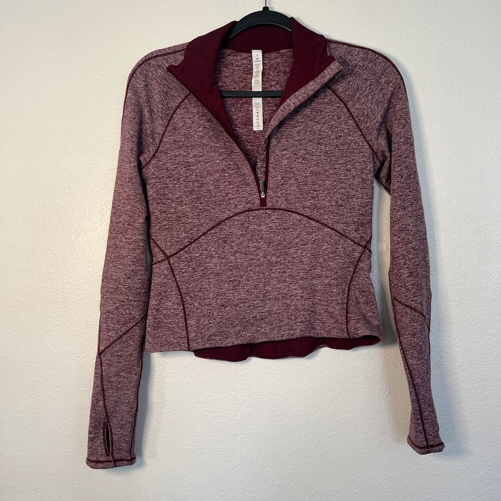Lululemon Always Alert 1/4 Zip Long Sleeve Jacket with Thumbholes Slim Fit 4/s